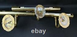 Set of 3 Vintage Brass Picture Lights Strip / Tube Wall Sconces Lamps VGC