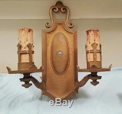 Set of 4 Antique Wall Sconces, Gold, Medieval / Gothic / Castle Style