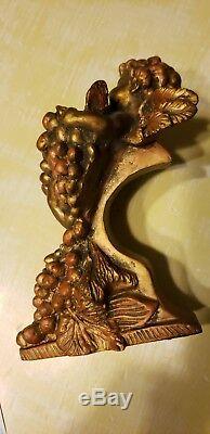 Set of vintage French Rococo gold putti cherub angel wall bracket sconces corbel