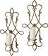 Silvana Antique Gold Candle Wall Sconce Pair Pair