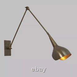 Single 1 Light Articulated Sconce Mid Century Modern Stilnovo Brass Wall Lamp