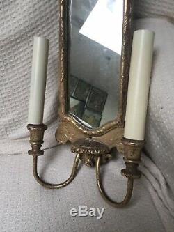 Single Vintage Chinoiserie Mirrored Sconce Wall Light