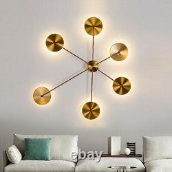 Sputnik Wall Sconce Lamp Modern LED Metal Wall Light Living Room Decor Golden