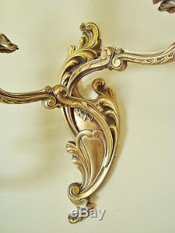 Stunning Pair French Rococo Sconces Bronze Wall Lights Superb Quality Appliques