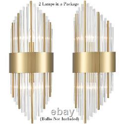 TEENYO Gold Wall Sconces Set of Two Crystal Sconces Wall Lighting Modern Glas