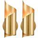 TEENYO Gold Wall Sconces Set of Two Modern Streamline Brass Sconces Wall Ligh