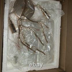 TMAFON 2 Lights Gold Branch Wall Sconce With Crystals