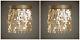 Two Shimmering Textured Gold Metal Wall Lamp Sconce Fixture Light Contemporary