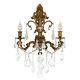 Traditional Elegance 3 Light French Gold Finish Crystal Wall Sconce