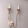 Traditional Rustic Gold Metal Scroll & Leaves Candle-Style Sconce Chic Wall Lamp