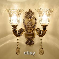 Traditional Victorian Wall Lighting Crystal Brass Sconce Light Home Decor Lamp