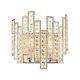 Two Light Geometric Wall Sconce with Glass Beads and Clear Crystal Strips