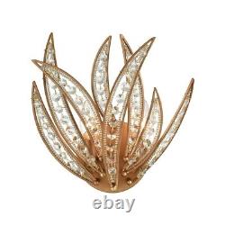 Two Light Wall Sconce Matte Gold Finish with Clear Crystal Wall Sconces