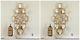 Two Stately 43 Hand Forged Gold Leaf Metal Wall Art Sconce Six Candle Holder