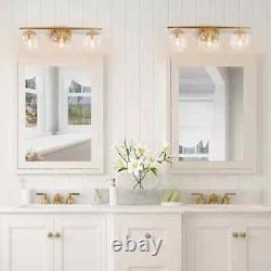 UOLFIN Modern Gold Bathroom Vanity Light, 3-Light Farmhouse Brass Wall Sconce