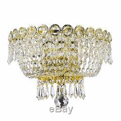 USA BRAND French Empire 2 Light Gold Finish Crystal Wall Sconce Light 12 x 8