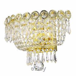 USA BRAND French Empire 2 Light Gold Finish Crystal Wall Sconce Light 12 x 8