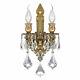 USA Versailles 2 Light French Gold Crystal Wall Sconce 12x13 H Medium