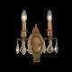 US BRAND SALE! Windsor 2 Light French Antique Gold Crystal Wall Sconce Light 9