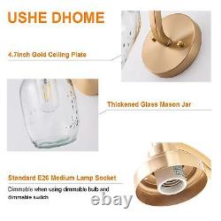 UShe DHome Wall Sconces Set of 2 Gold Wall Lamp, Modern Wall Light Fixtures F