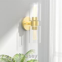 Undreem Gold Wall Sconces Set of 2 Bathroom Light Fixtures Modern Lamp Vanity