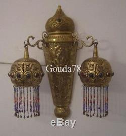 Unique Handcrafted Moroccan Gold Brass Wall Lamp Sconce Light