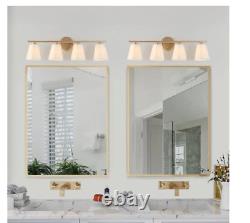 Uolfin 26.5 in. 4-Light Farmhouse Gold Bathroom Vanity Lights Modern Wall Sconce