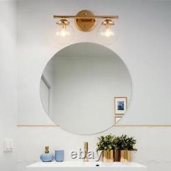 Uolfin Bathroom Vanity Light 2-Light Gold Wall Sconce with Seeded Glass Shades