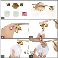 Uolfin Bathroom Vanity Wall Sconce Gold Seeded Glass Globe Shades (2-Light)