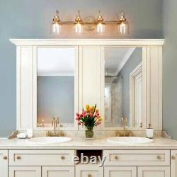 Uolfin Bell Bathroom Vanity Light 28.3-in 4-Light Brass Gold Wall Sconce A04592