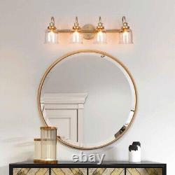 Uolfin Bell Bathroom Vanity Light 28.3-in 4-Light Brass Gold Wall Sconce A04592