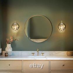 Uolfin Gold Wall Sconce, Iros 1-Light Brass Vanity Light with Clear Glass Shade