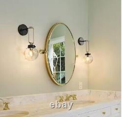 Uolfin Modern Bedroom Wall Light 1-Light Black & Brass Wall Sconce Light