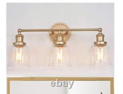 Uolfin Modern Bell Bath Vanity Light Mila 3-Light Brass Gold Wall Sconce Light