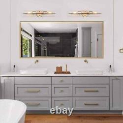 Uolfin Modern Cylinder Bathroom Vanity Light 2-Light Brass Gold Wall Sconce