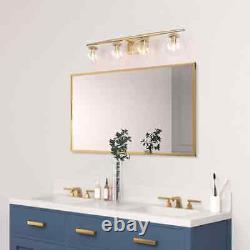 Uolfin Modern Gold Bathroom Vanity 30 in. 4-Light Farmhouse Linear Wall Sconce
