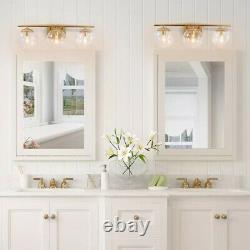 Uolfin Modern Gold Bathroom Vanity Light, 3-Light Farmhouse Brass Wall Sconce
