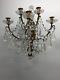 Vintage Pair Brass French Art Deco 5 Candle Wall Sconce With Tons Of Crystal