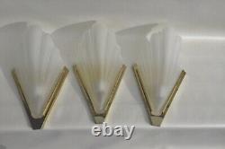 VTG Art Deco Satin Glass Slip Shade Sconce Wall Light Fixture 3 Available