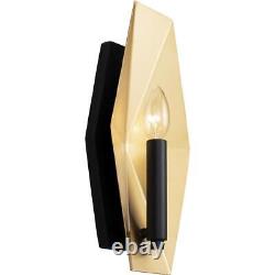 Varaluz 361W01MBFG Malone Wall Sconce Matte Black/French Gold