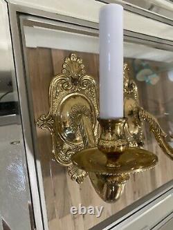 Victorian Style Wall Sconces Lights Set Of 3, Vintage Wall Sconce With Glass
