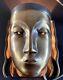 Vintage 1980s Art Deco Woman Wall Sconce Face Aluminum Sarsaparilla Light