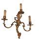 Vintage 3 Arm Candleabra Gold Brass Wall Sconce Italian Hollywood Regency