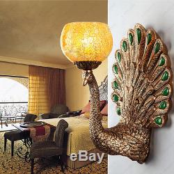 Vintage 5W Retro LED Wall Sconces Light Fixture Peacock Lamp Bedroom Hotel Lobby