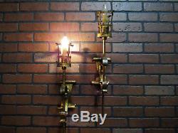 Vintage Antique Pair Gold Gilt Wall Sconces Gothic Spanish Revival 22 Tall