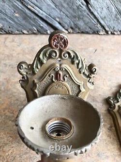Vintage Art Deco Cast Aluminum Wall Sconce Pair Wall Light Fixtures With Color
