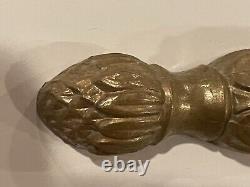 Vintage Cast Metal Wall Candle Sconces Flowers Daffodils Gold Swing Arm Art Deco