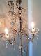 Vintage Chandalier crystal, glass beads Wall Sconce. Shabby Chic