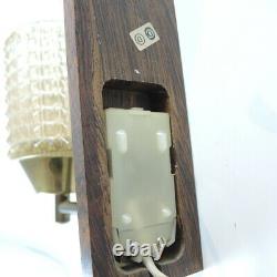 Vintage Danish Thick Crystal & Rosewood Wall Light or Sconce