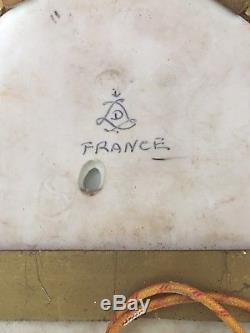 Vintage French Porcelain Sevres Style Bronze Wall Sconce Celeste Blue No Crystal